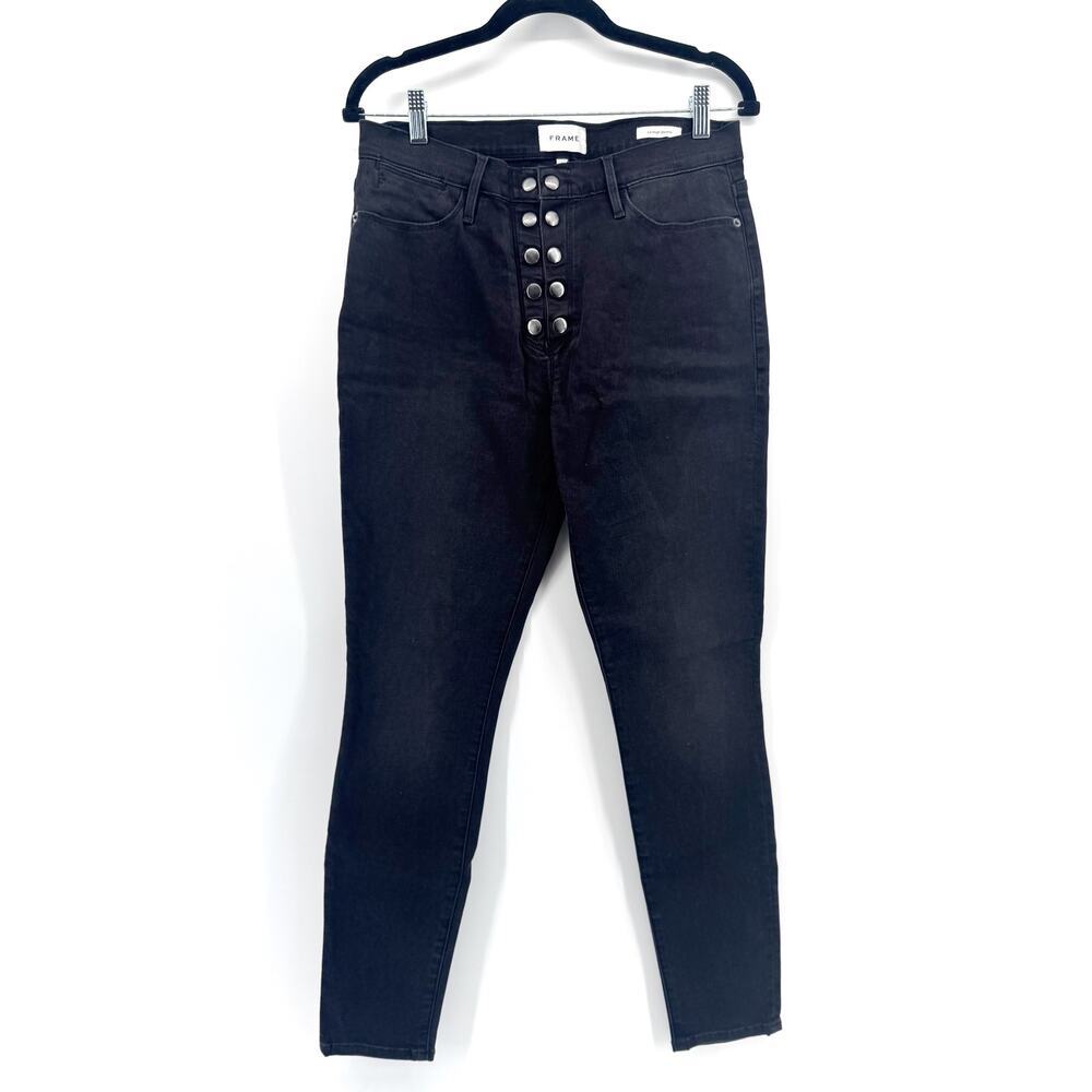 FRAME Denim Le High Ankle Skinny Snap Fly Jeans Sz 31 Bestwick $249 NWT - Picture 2 of 11